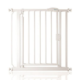 Safetots Pressure Fit Self Closing Stair Gate, 75Cm - 82Cm, White, Auto Closing Baby Gate, Safety Barrier - thumbnail 1