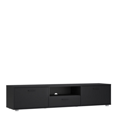 Furniture To Go Media Tv-Unit With 2 Doors + 1 Drawer 177 Cm Black - image 1