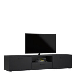 Furniture To Go Media Tv-Unit With 2 Doors + 1 Drawer 177 Cm Black - thumbnail 8