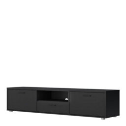 Furniture To Go Media Tv-Unit With 2 Doors + 1 Drawer 177 Cm Black - thumbnail 4