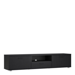 Furniture To Go Media Tv-Unit With 2 Doors + 1 Drawer 177 Cm Black - thumbnail 2