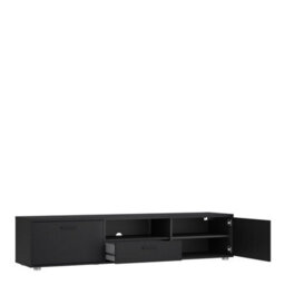 Furniture To Go Media Tv-Unit With 2 Doors + 1 Drawer 177 Cm Black - thumbnail 6