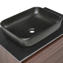 Wyld And Coco Nova Wall Mounted Vanity Basin Unit Dark Brown 80Cm Engineered Wood - thumbnail 7