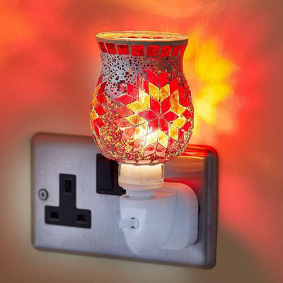 Coopers of Stortford Marrakesh Nightlight - Handmade Mosaic Glass, Vibrant Ambient Glow, Easy On/off Switch, Includes 0.5W Led Bulb, 14.5X10Cm