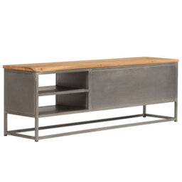 Berkfield Tv Cabinet Recycled Teak And Steel 120X30X40 Cm - thumbnail 3