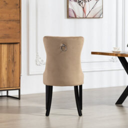 Ceres Velvet Fabric Dining Chairs - Set Of 2 - Brown - thumbnail 5