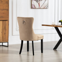 Ceres Velvet Fabric Dining Chairs - Set Of 2 - Brown - thumbnail 4