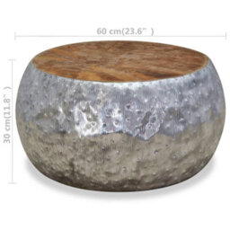 Berkfield Durable Coffee Table Aluminium Teak 60X60X30 Cm - thumbnail 7