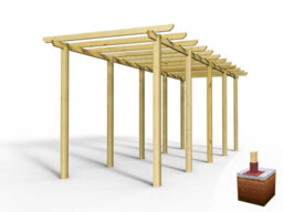 Edecks Village Walkway Wooden Garden Pergola (W 2400mm X D 7200mm) With Steel Spikes (2.7M) - thumbnail 4