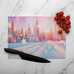 Benjamin Tate Design Mysterious Landscape Dining Glass Chopping Boarddesigner Style - thumbnail 3