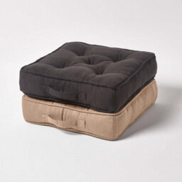 Homescapes Rajput Ribbed Cotton Floor Cushion Beige - thumbnail 6