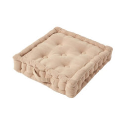 Homescapes Rajput Ribbed Cotton Floor Cushion Beige - thumbnail 1