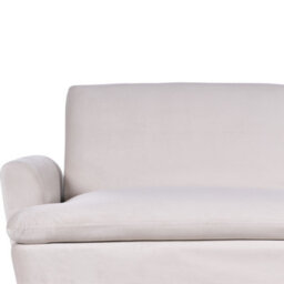 Wyld And Coco Luxe Living 3-Seater Sofa Bed In Beige Velvet With Click-Clack Mechanism And Gold-Finish Legs - thumbnail 8