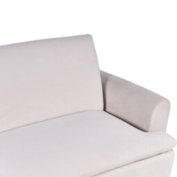 Wyld And Coco Luxe Living 3-Seater Sofa Bed In Beige Velvet With Click-Clack Mechanism And Gold-Finish Legs - thumbnail 7