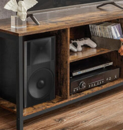 Modcraft Rustic Tv Stand For Tvs Up To 60 Inches ,industrial Entertainment Unit With Open Shelves, 120 X 40 X 50 Cm - thumbnail 3