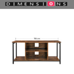 Modcraft Rustic Tv Stand For Tvs Up To 60 Inches ,industrial Entertainment Unit With Open Shelves, 120 X 40 X 50 Cm - thumbnail 6