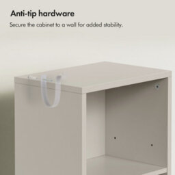 Vonhaus Tall Bathroom Cabinet, Stone Freestanding Storage Tallboy Unit With 6 Shelves, Fluted Texture Door & Gold Handle, Victoria - thumbnail 6