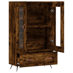 Berkfield Highboard Smoked Oak 69.5X31X115 Cm Engineered Wood - thumbnail 5