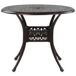 Beliani Garden Dining Set 4 Seater Ancona Dark Brown Metal With Cushions - thumbnail 5