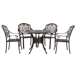 Beliani Garden Dining Set 4 Seater Ancona Dark Brown Metal With Cushions - thumbnail 4