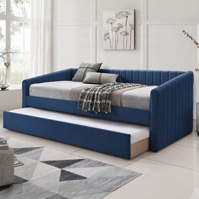 Sanderson Navy Blue Upholstered Day Bed Including Underbed - image 1