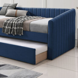 Sanderson Navy Blue Upholstered Day Bed Including Underbed - thumbnail 2