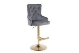 Hygrad Built to Survive Set Of 2 Luxury Velvet Bar Stools With Lion Knocker Back Rest Padded Breakfast Bar Stools - thumbnail 2