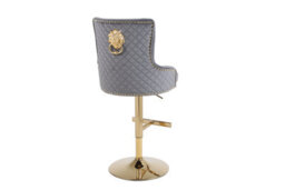 Hygrad Built to Survive Set Of 2 Luxury Velvet Bar Stools With Lion Knocker Back Rest Padded Breakfast Bar Stools - thumbnail 5