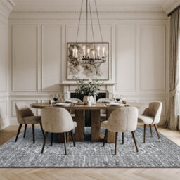 Homeart Traditional Area Rug Super Soft & Sustainable Woven Neutral Carpet Durable Indoor Rug Medium Grey 60X110 - thumbnail 4