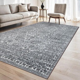 Homeart Traditional Area Rug Super Soft & Sustainable Woven Neutral Carpet Durable Indoor Rug Medium Grey 60X110 - thumbnail 1