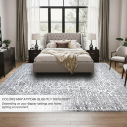 Homeart Traditional Area Rug Super Soft & Sustainable Woven Neutral Carpet Durable Indoor Rug Medium Grey 60X110 - thumbnail 3