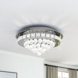 Darphe 40Cm Modern Crystal Droplet Semi-Flush Ceiling Light, Cool White Led Chandelier - thumbnail 5