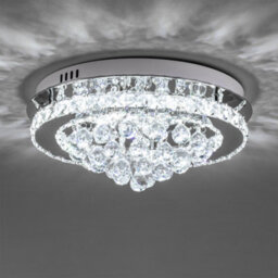 Darphe 40Cm Modern Crystal Droplet Semi-Flush Ceiling Light, Cool White Led Chandelier - thumbnail 4