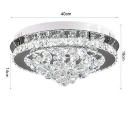 Darphe 40Cm Modern Crystal Droplet Semi-Flush Ceiling Light, Cool White Led Chandelier - thumbnail 7
