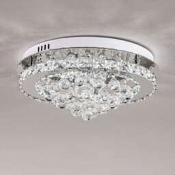 Darphe 40Cm Modern Crystal Droplet Semi-Flush Ceiling Light, Cool White Led Chandelier - thumbnail 6