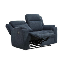 More4Homes Orka 1+2 Seater Fabric Manual Recliner Sofa Set Blue - thumbnail 3
