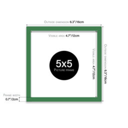5X5 Green Picture Frame (12.7 X 12.7Cm) Poster, Photo, Artwork, Gallery Wall Or Print - thumbnail 3