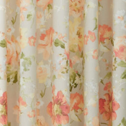 Dreams & Drapes Florette Hand Painted Floral Print Light Filtering Natural Eyelet Curtains - thumbnail 3