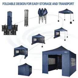 Mcc Direct Maximus 3X3 Heavy Duty Pop Up Blue Gazebo With Sides - thumbnail 4