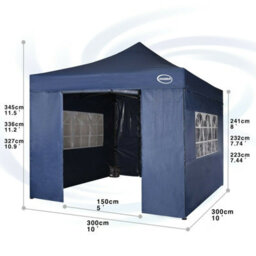 Mcc Direct Maximus 3X3 Heavy Duty Pop Up Blue Gazebo With Sides - thumbnail 5