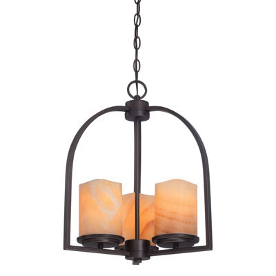 Elegant 3 Bulb Ceiling Pendant Light In Palladian Bronze