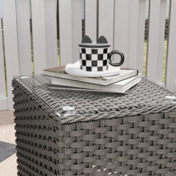 Wyld Haus Ravi Light Grey 3-Piece Bistro Rattan Garden Furniture Set - 2 Cushioned Armchairs And Side Table - thumbnail 7