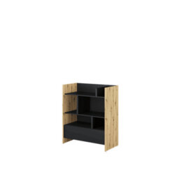 Arte Bed Concept Oak Artisan And Black Sideboard Cabinet 92Cm - thumbnail 1