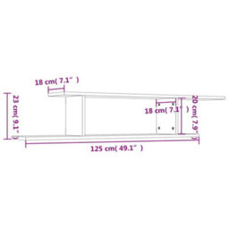 Vidaxl Wall-Mounted Tv Shelf Sonoma Oak 125X18X23 Cm Engineered Wood - thumbnail 3