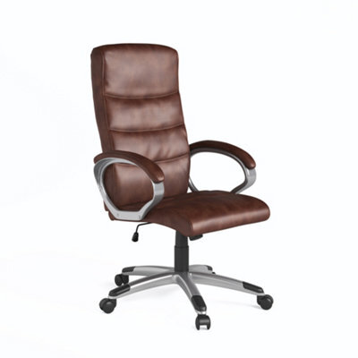 Alphason Dorel Home Hampton Office Chair In Brown Leather - image 1