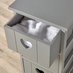 Wooden 4 Drawer Chest Bedroom Storage Organiser Bedside Grey - thumbnail 2