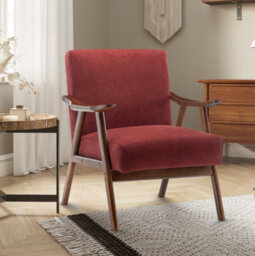 Fabric Cotton Burgundy Selma Accent Chair - thumbnail 1