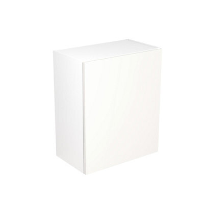 Kitchen Kit Wall Unit 600mm W/ Slab Cabinet Door - Super Gloss White - image 1