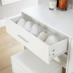 Home Source Sophia White Dressing Table With Stool And Led Lights Mirror - thumbnail 7