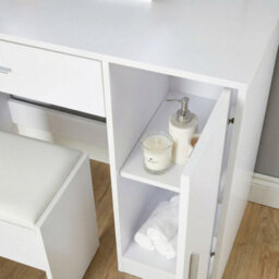 Home Source Sophia White Dressing Table With Stool And Led Lights Mirror - thumbnail 8